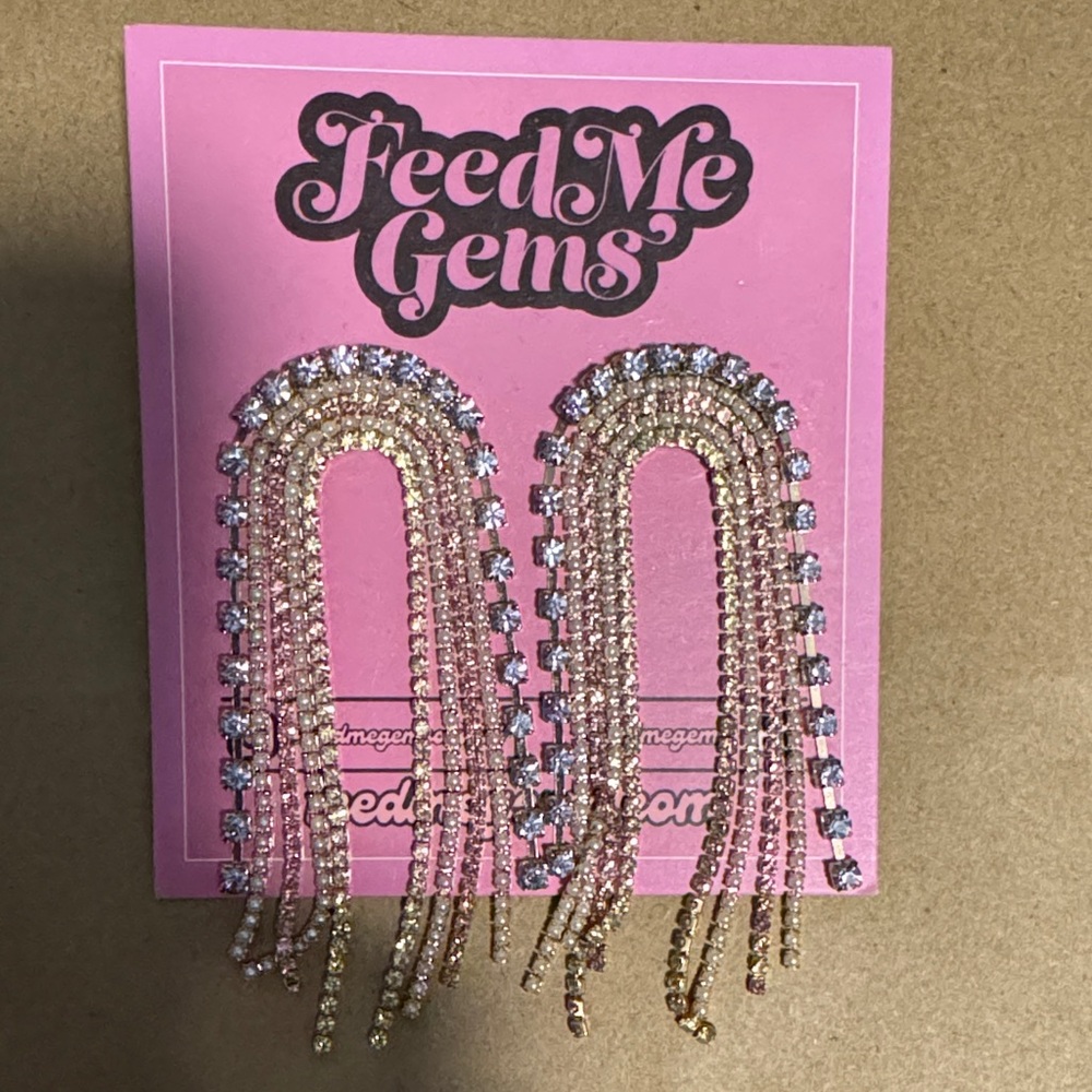 Gold and Pink Earrings